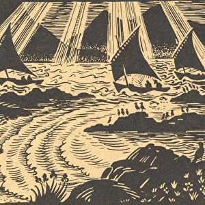Three sailing ships, 1930 (gouache on paper)