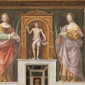 Saint Apollonia and Saint Lucy, c. 1522-25 (fresco) (detail of 3497192)