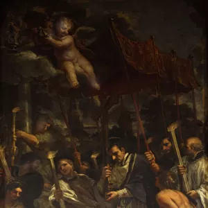 Saint Charles carrying the Holy Nail in Procession during the Plague (oil on canvas)