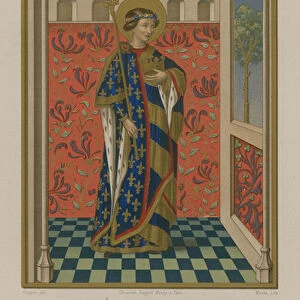 Saint Clodoald, son of King Chlodomer of Orleans (chromolitho)