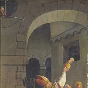Saint Eligius visits the Prisoners (oil on panel)