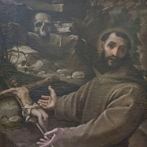 Saint Francis in the wilderness, 16th century (oil on canvas)