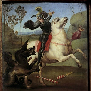 Saint George Fighting with the Dragon Raphael (1483-1520 / Italian