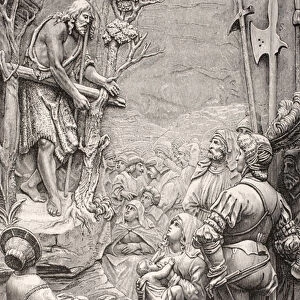 Saint John The Baptist Preaching In The Desert (engraving)