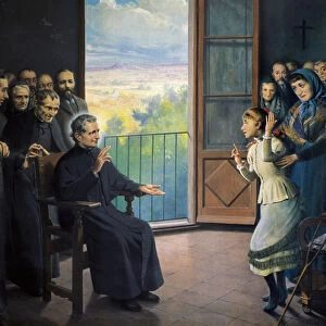 "Saint John Bosco (Giovanni Bosco also says Don Bosco priest and Italian pedagogue (1815-1888) "Painting by Ramon Bofarull (19th century)