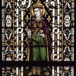 Saint Louis (Louis IX, 1214-1270) - Stained glass by Simone Martini (ca. 1284-1344), cm