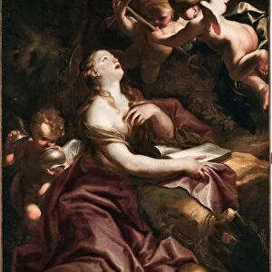 Saint Mary Magdalene (Mary-Magdalene) Painting by Domenico Piola (1627-1703)