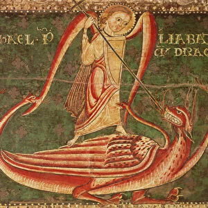 Saint Michael fighting the Dragon (oil on panel)