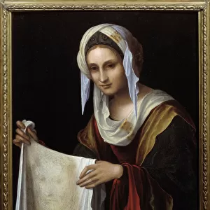 Saint Veronica. The Holy Veil represents the face of Christ whose sweat Veronique was