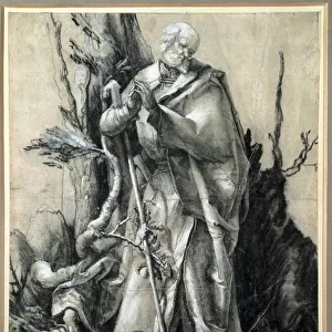 A saint in a wood Study (Ink drawing, 16th century)