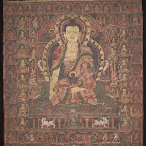 Sakyamuni Buddha, 15th century (distemper and gold on cloth)