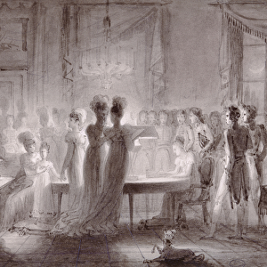 The Sala Meridiana at the Pitti Palace, 1813 (pen & ink on paper)