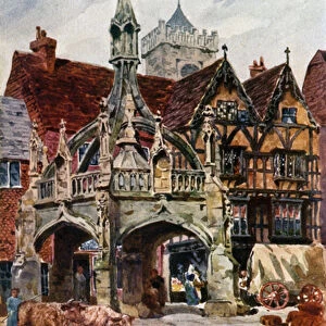 Salisbury, the Market Cross (colour litho)