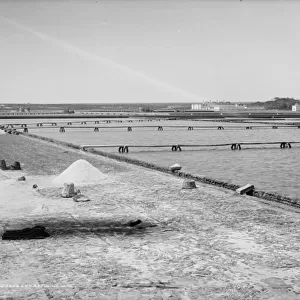Salt works and refining vats, Mexico, c. 1880-97 (b / w photo)