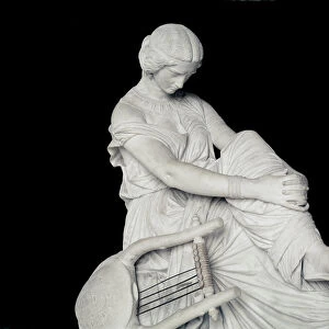 Sapho, Greek poet of Antiquity, 1852 (marble sculpture)