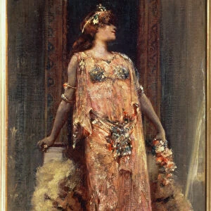 Sarah Bernhardt (1844-1923) in the role of Cleopatra (oil on canvas)