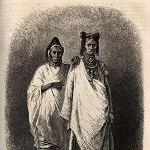 Sarakolese and Kassonkese women, populations of Upper Senegal, in traditional clothes