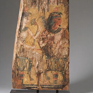 Sarcophagus panel, Third Intermediate Period (painted wood) (see also 234374)