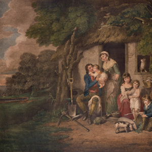 Saturday Evening, 1795 (colour engrving)