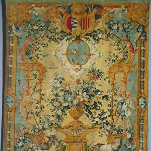 Savonnerie Panel: Spring with Coat of Arms, manufacturer Savonnerie Factory, France