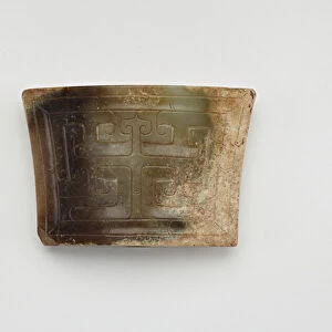 Scabbard Chape (bi), 3rd-1st century BC (jade)