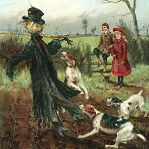 Scarecrow in a Winter Field, 1904 (chromolithograph)