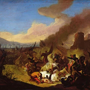 Scene of a Battle (oil on canvas)