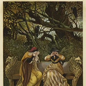Scene from Beauty and the Beast (colour litho)