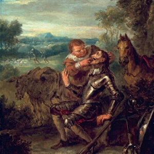Scene from Don Quixote: Sancho Panza Counts Don Quixotes Teeth, 1735 (oil on panel)