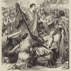 Scene from "Julius Caesar, "as performed at Drury Lane Theatre by the Saxe-Meiningen Court Company (engraving)