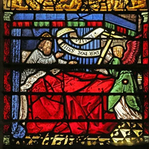 Scene from the legend of The Cross: Constantines dream (stained glass)