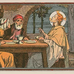 Scene from the life of Jesus (coloured engraving)