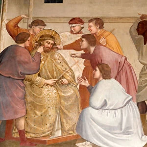 The Scrovegni Chapel. Fresco by Giotto, 14 th century. The mocking of Jesus. Padua