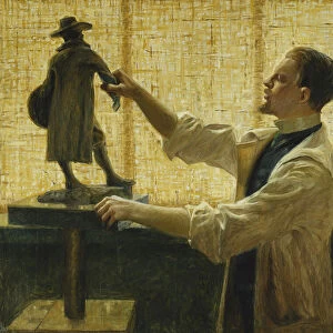 The Sculptor Carl Eldh in his Studio, 1908 (oil on canvas)