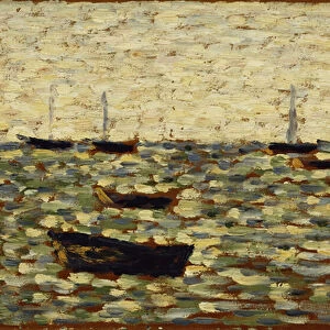 The Sea at Grandcamp; La Mer a Grandcamp, 1885 (oil on panel)
