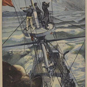 Search for the missing French ship Vienne (colour litho)