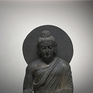 Seated Buddha, from Gandhara, Kushan Period, 1st half of the 3rd century (grey schist)