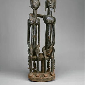 Seated Couple, 18th, early 19th century (wood & metal)