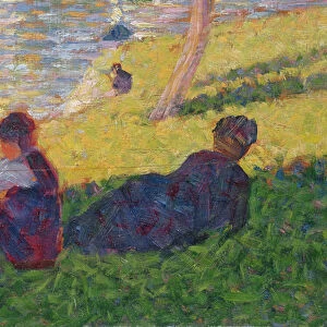Seated man and reclining woman, study for A Sunday Afternoon on the Island of La Grande Jatte