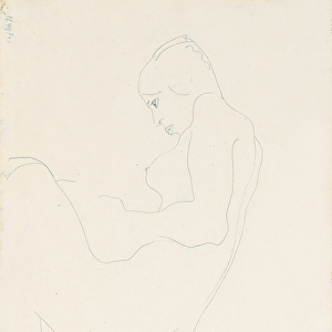Seated nude, 1912 (pencil on paper) (verso of 993707)