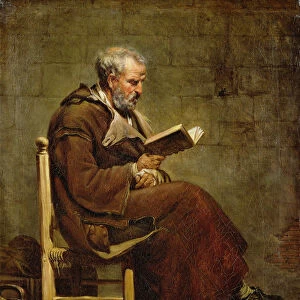 A Seated Old Man Reading, before 1797 (oil on canvas)