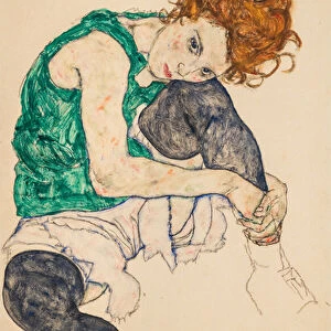 Seated Woman with Bent Knees, 1917 (gouache on paper)