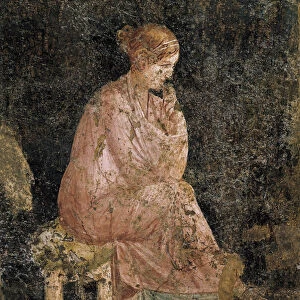 Seated woman, detail of fresco from Pompeii, 1st century AD (fresco)