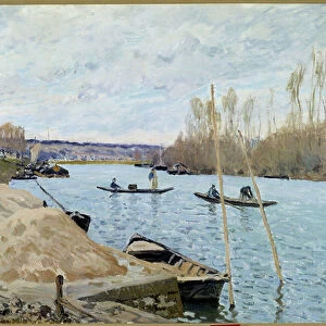 The Seine in Port, Marly, sandpile, 1875 (oil on canvas)