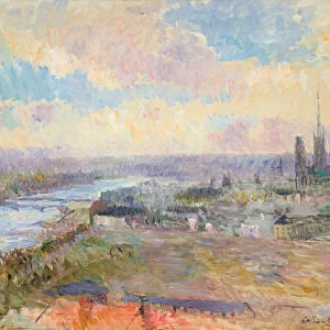 The Seine at Rouen (oil on canvas)