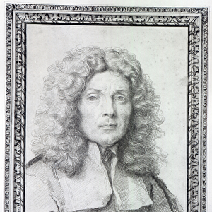 Self Portrait, 1684 (chalk on paper) (b / w photo)