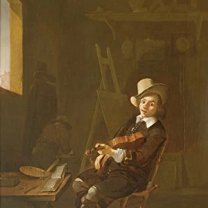 Self Portrait of the Artist Playing a Violin