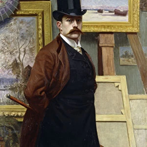 Self Portrait of the Artist in his Studio (oil on canvas)
