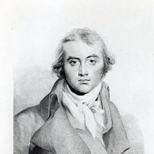 Self Portrait, engraved by J. Worthington (engraving) (b / w photo)
