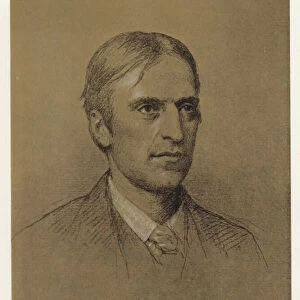 Self portrait of Hubert Herkomer (colour litho)